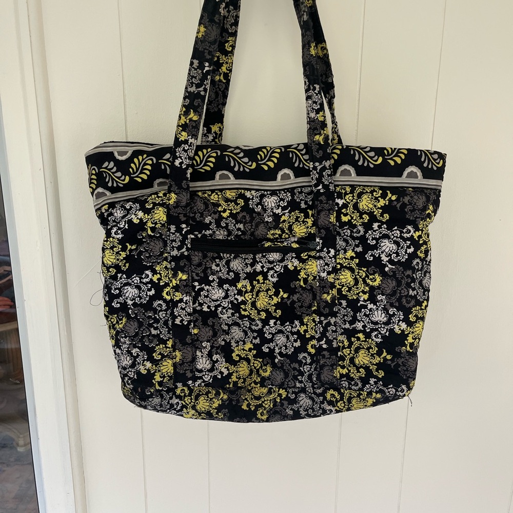 Vera Bradley Black and Yellow Floral Tote